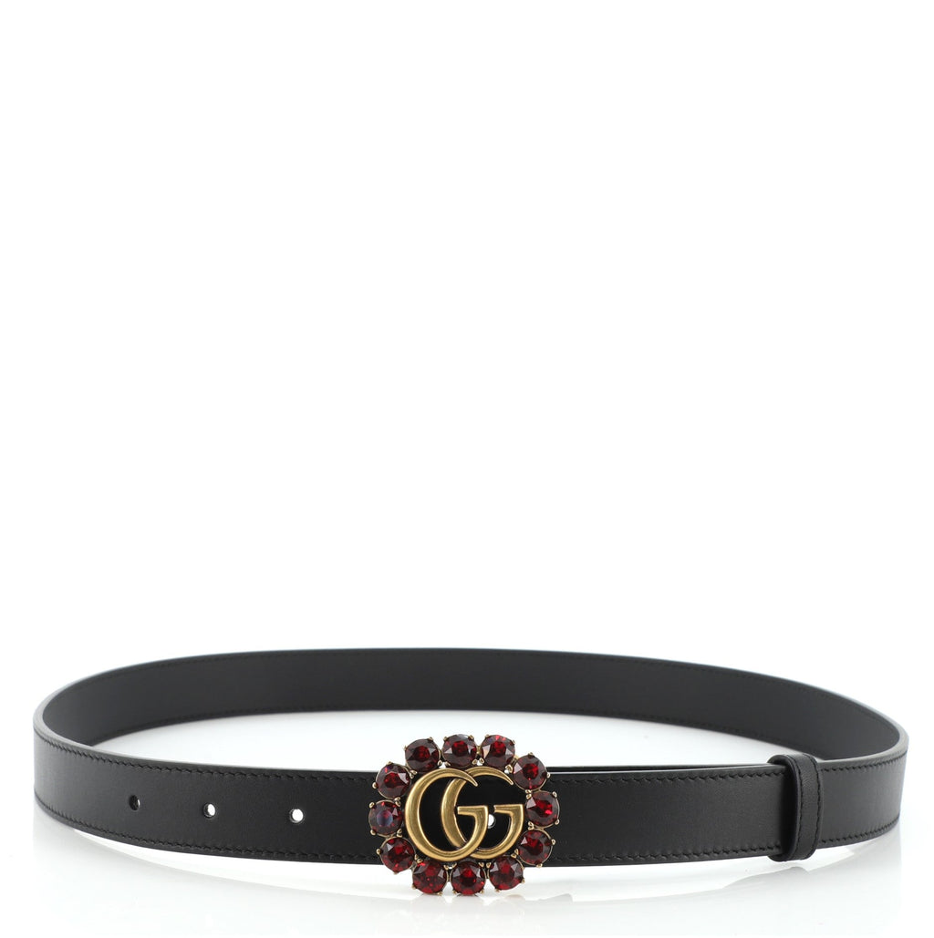 Crystal GG Marmont Belt Leather Thin 85