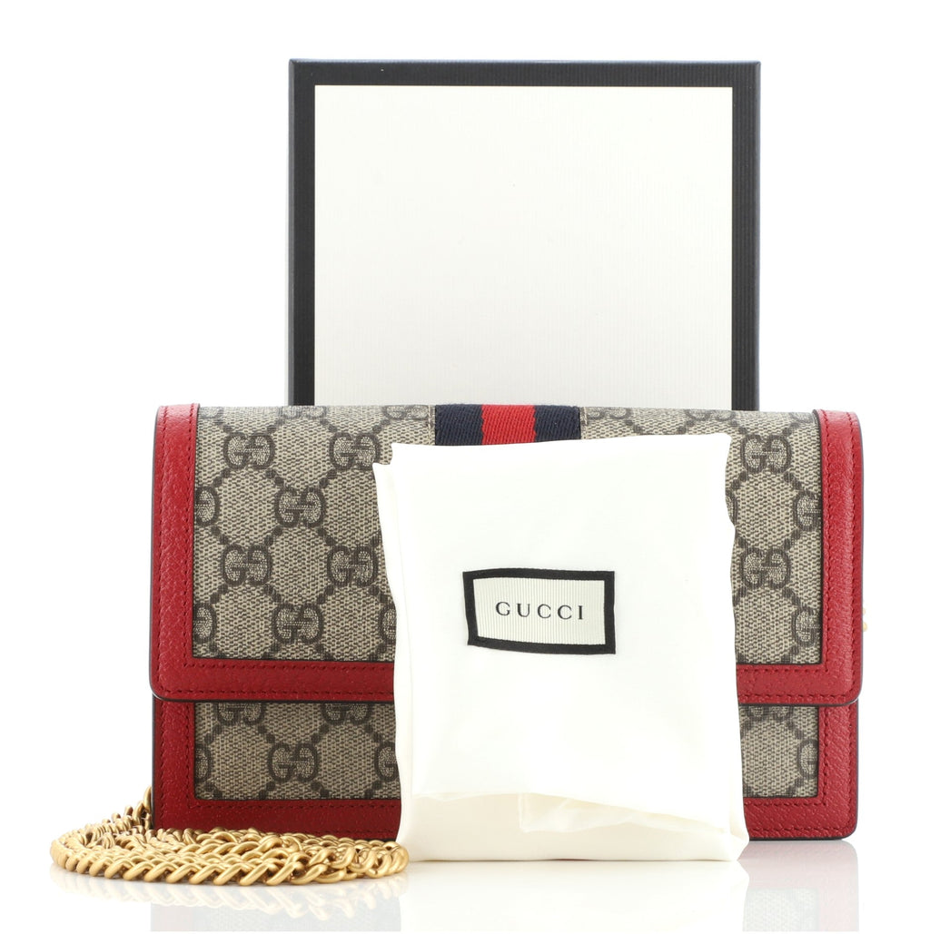 Queen Margaret Chain Wallet GG Coated Canvas Mini