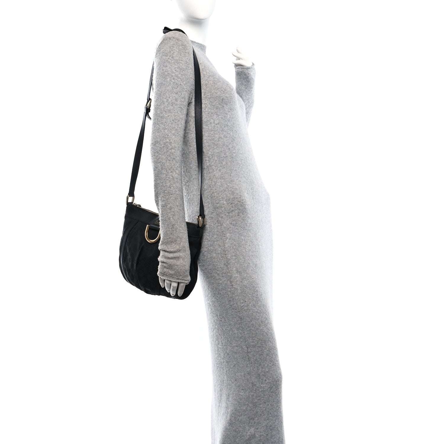 Monogram Small D Gold Ring Messenger Black