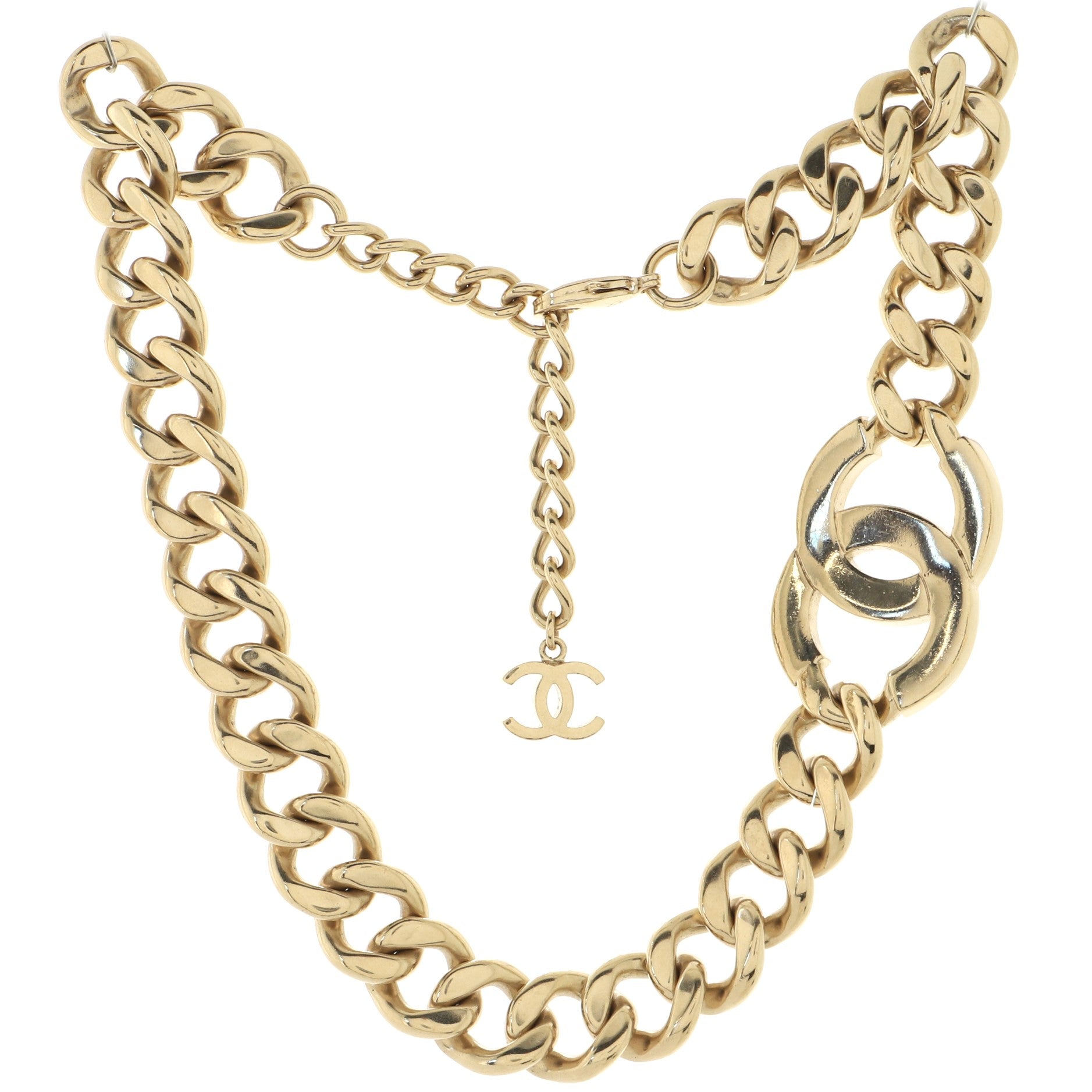 Pharrell CC Chain Necklace Metal with Crystals