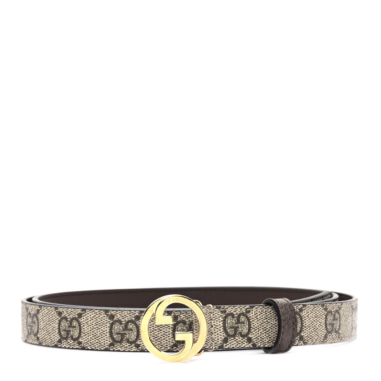 GG Supreme Monogram Textured Dollar Calfskin Blondie 30mm Belt 100 40 Beige Ebony New Acero