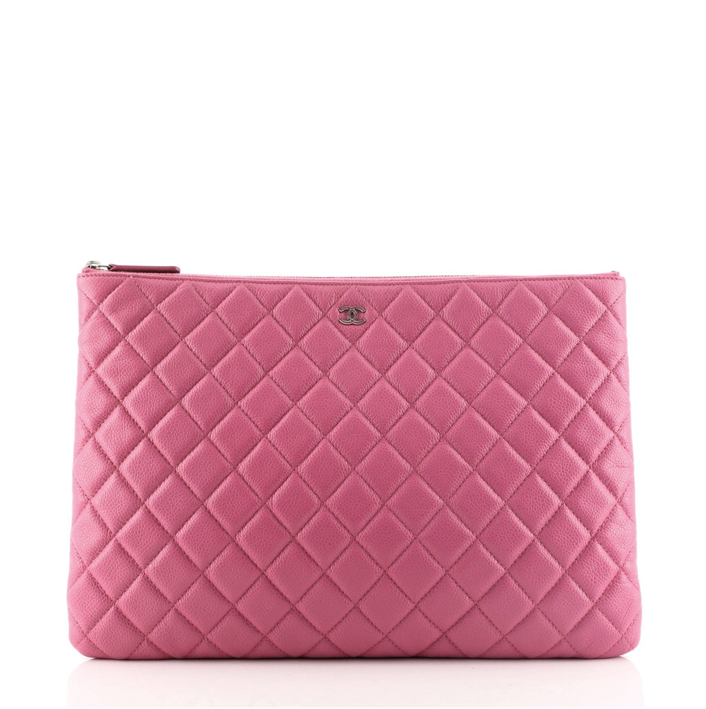 O Case Clutch Quilted Caviar Large