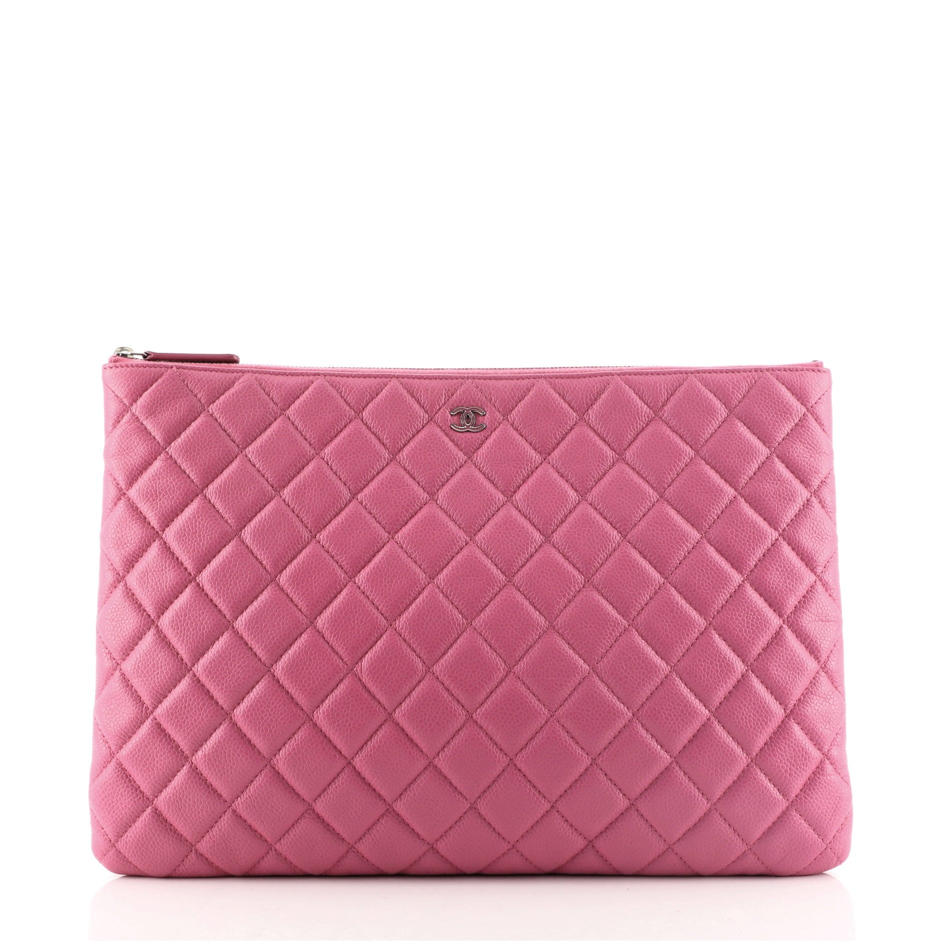 O Case Clutch Quilted Caviar Large