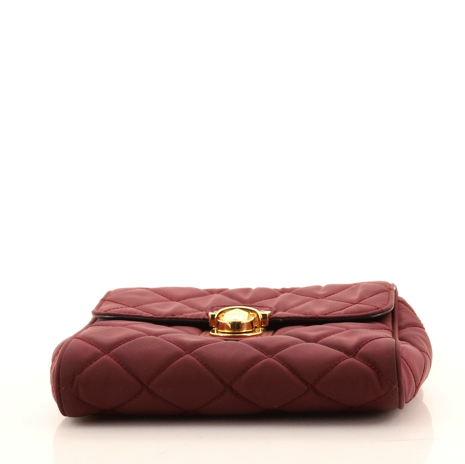 Pushlock Chain Flap Bag Quilted Tessuto Mini