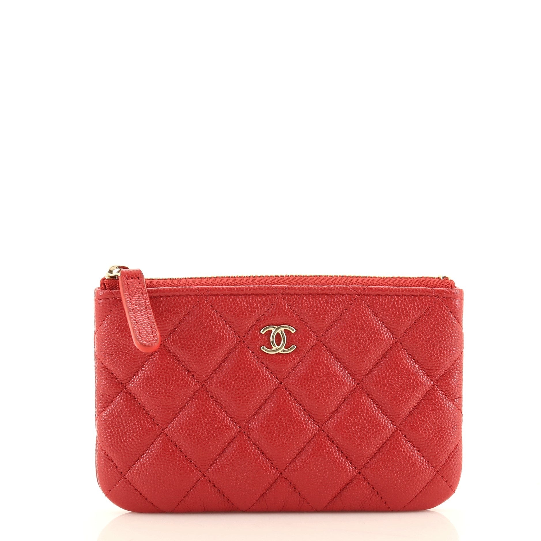 Classic O Case Pouch Quilted Caviar Mini