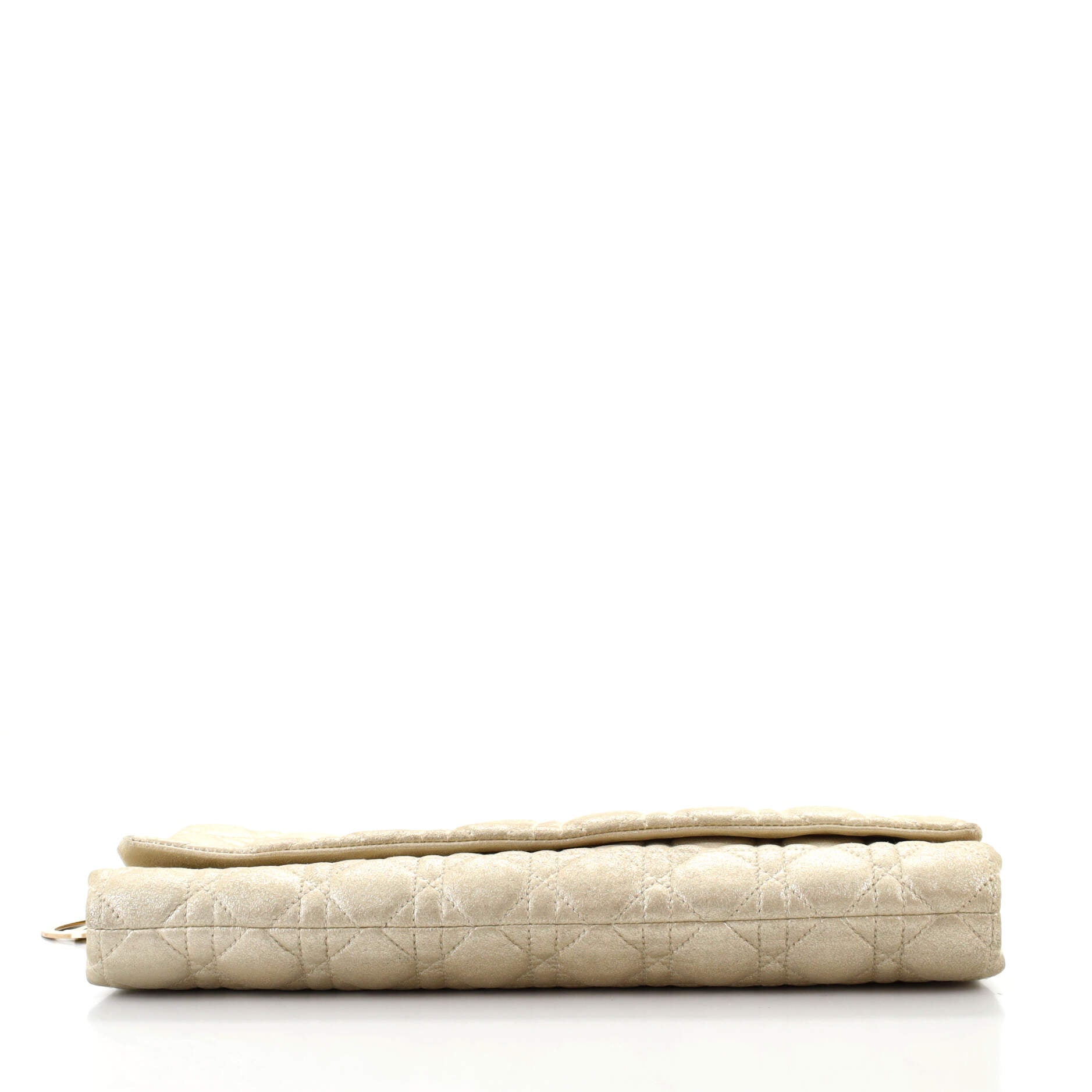 Flap Clutch Cannage Quilt Metallic Leather