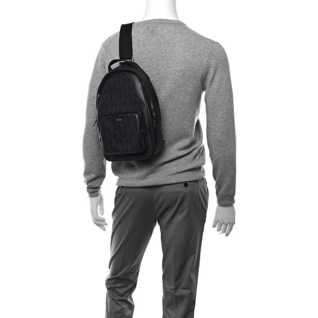 Coated Canvas CD Diamond Mini Rider Backpack Black