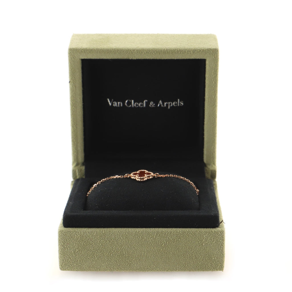 Sweet Alhambra Bracelet 18K Rose Gold and Carnelian
