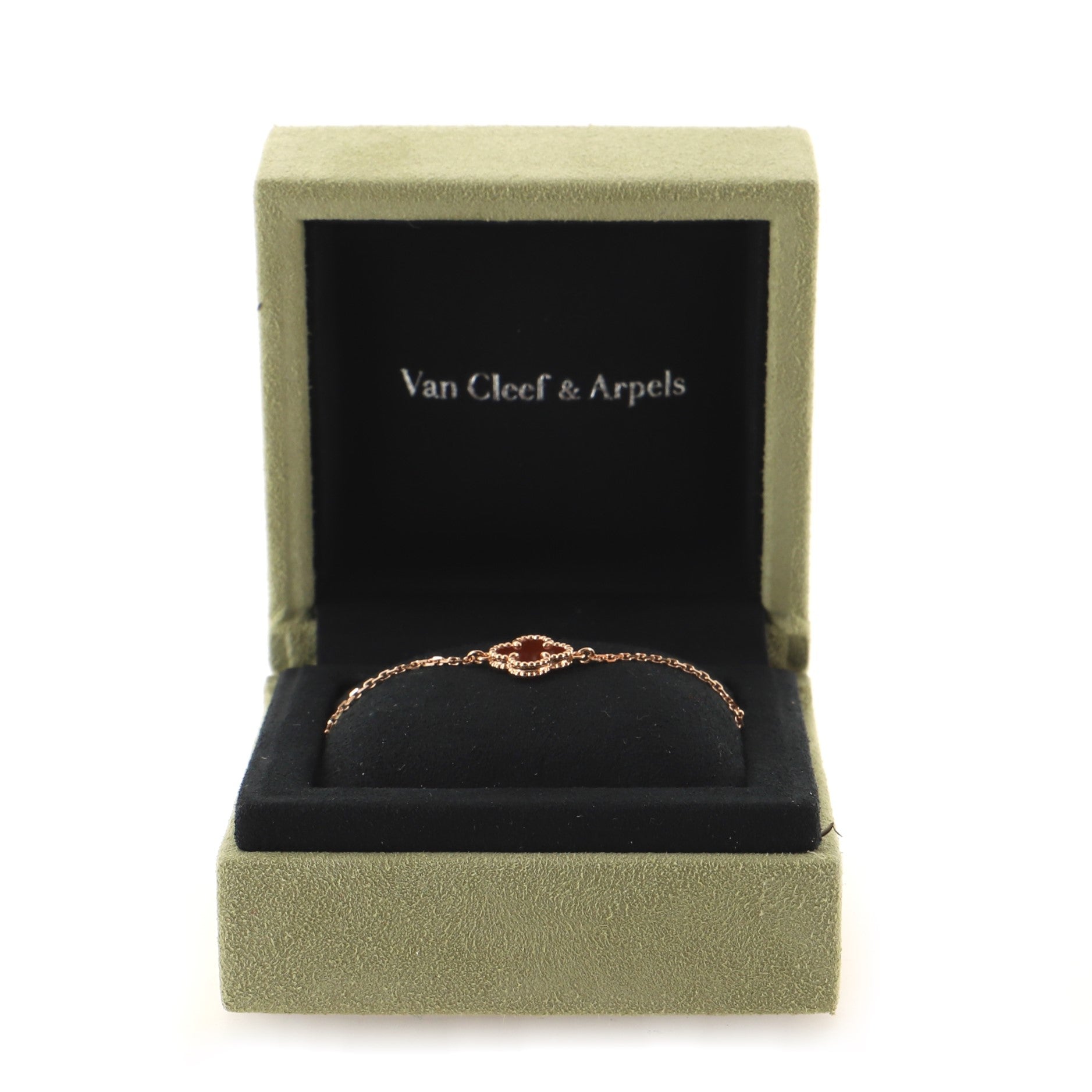 Sweet Alhambra Bracelet 18K Rose Gold and Carnelian