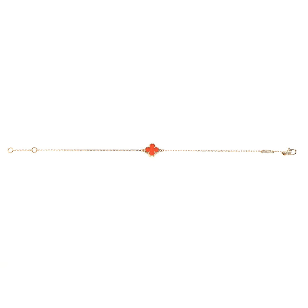 Sweet Alhambra Bracelet 18K Rose Gold and Carnelian