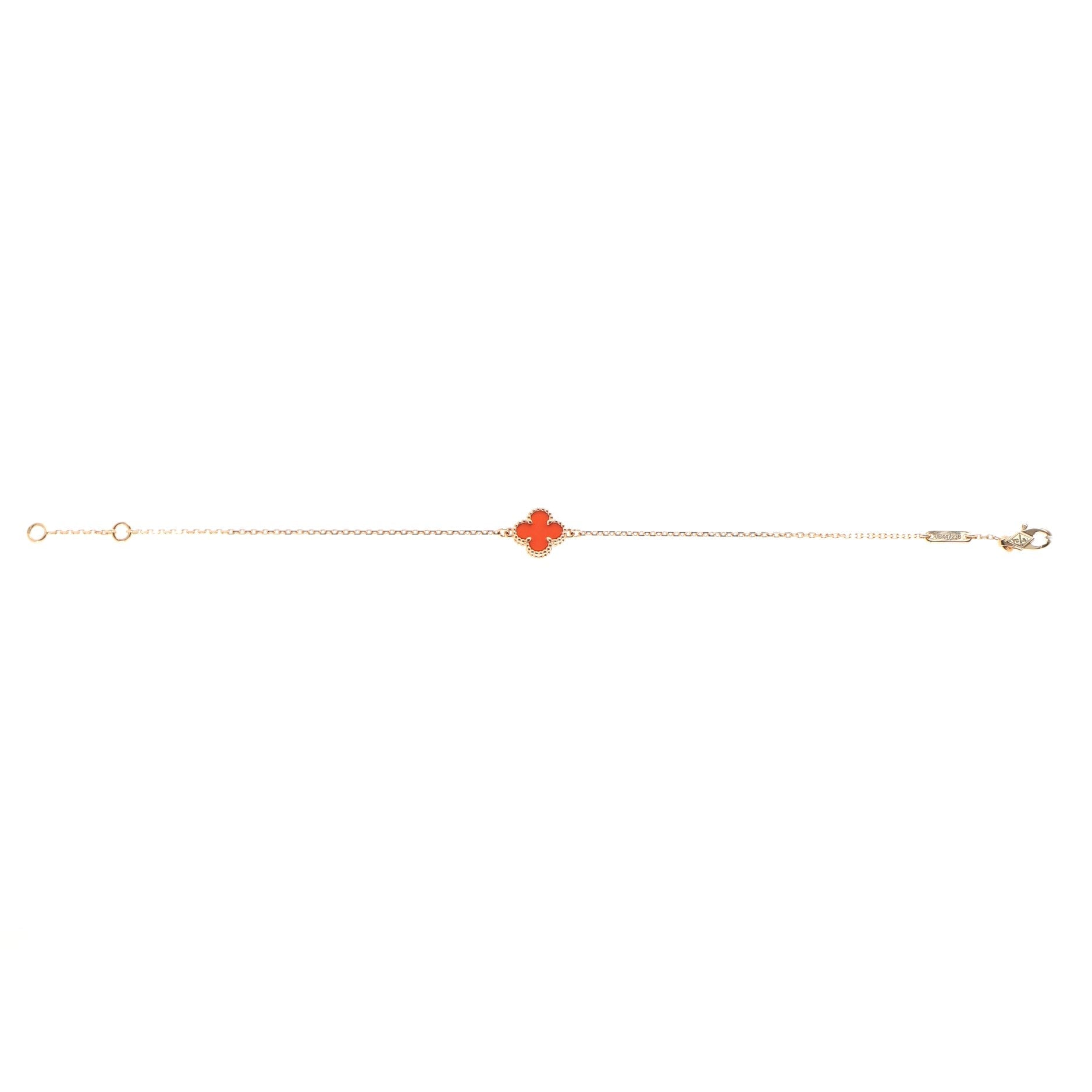 Sweet Alhambra Bracelet 18K Rose Gold and Carnelian