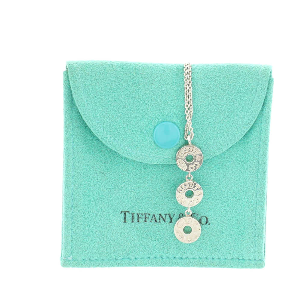 1837 Circle Triple Drop Pendant Necklace Sterling Silver
