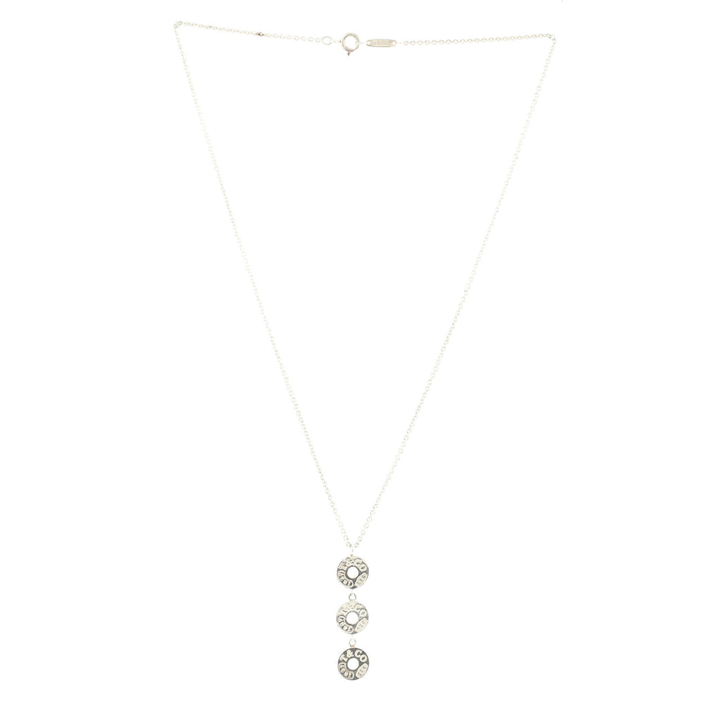 1837 Circle Triple Drop Pendant Necklace Sterling Silver