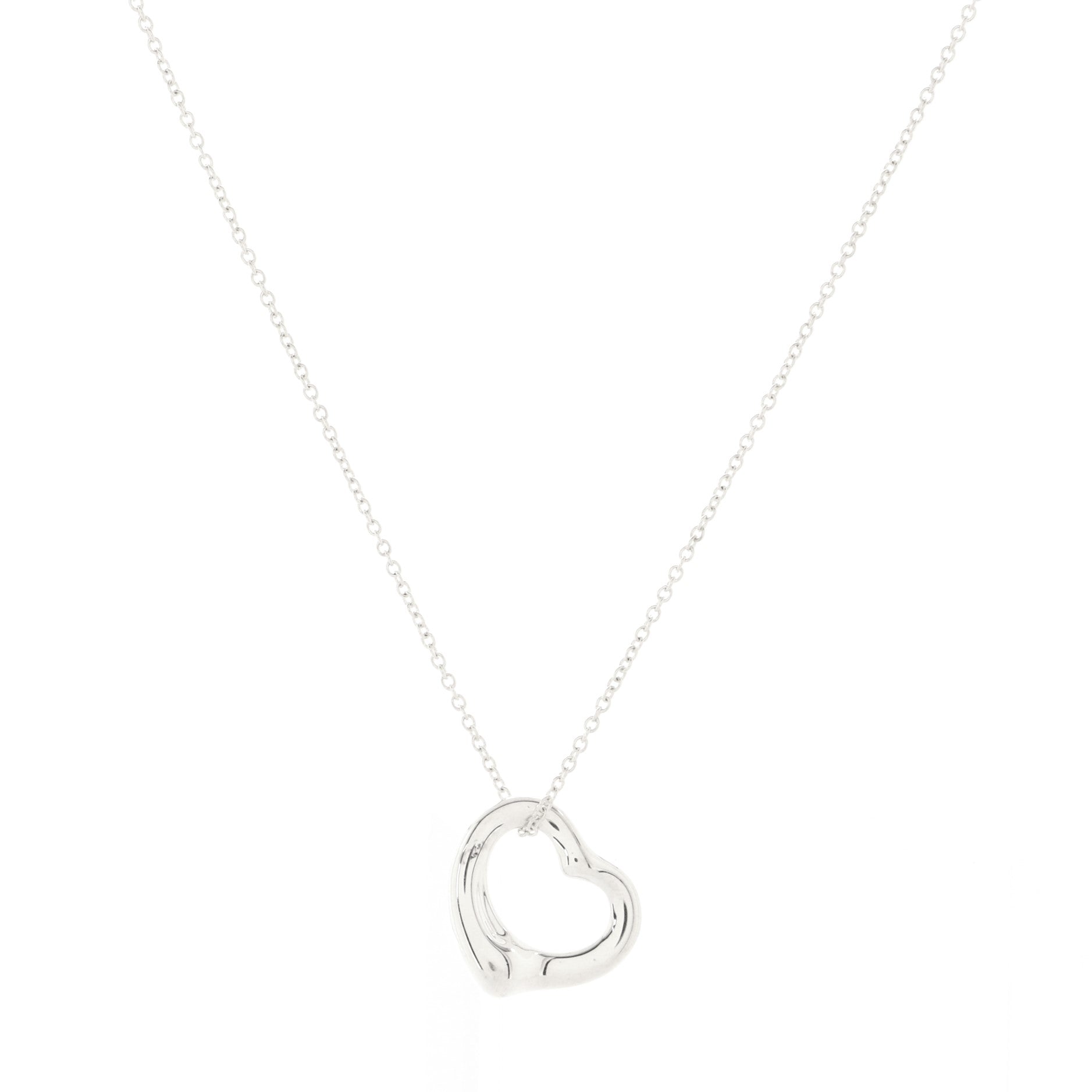 Elsa Peretti Open Heart Pendant Necklace Sterling Silver