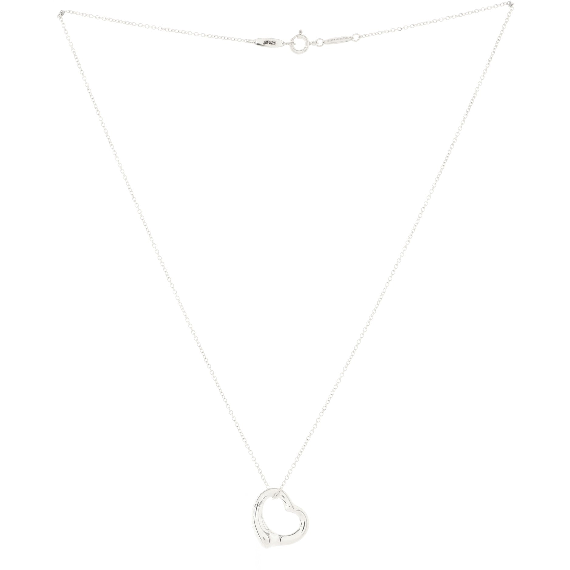Elsa Peretti Open Heart Pendant Necklace Sterling Silver