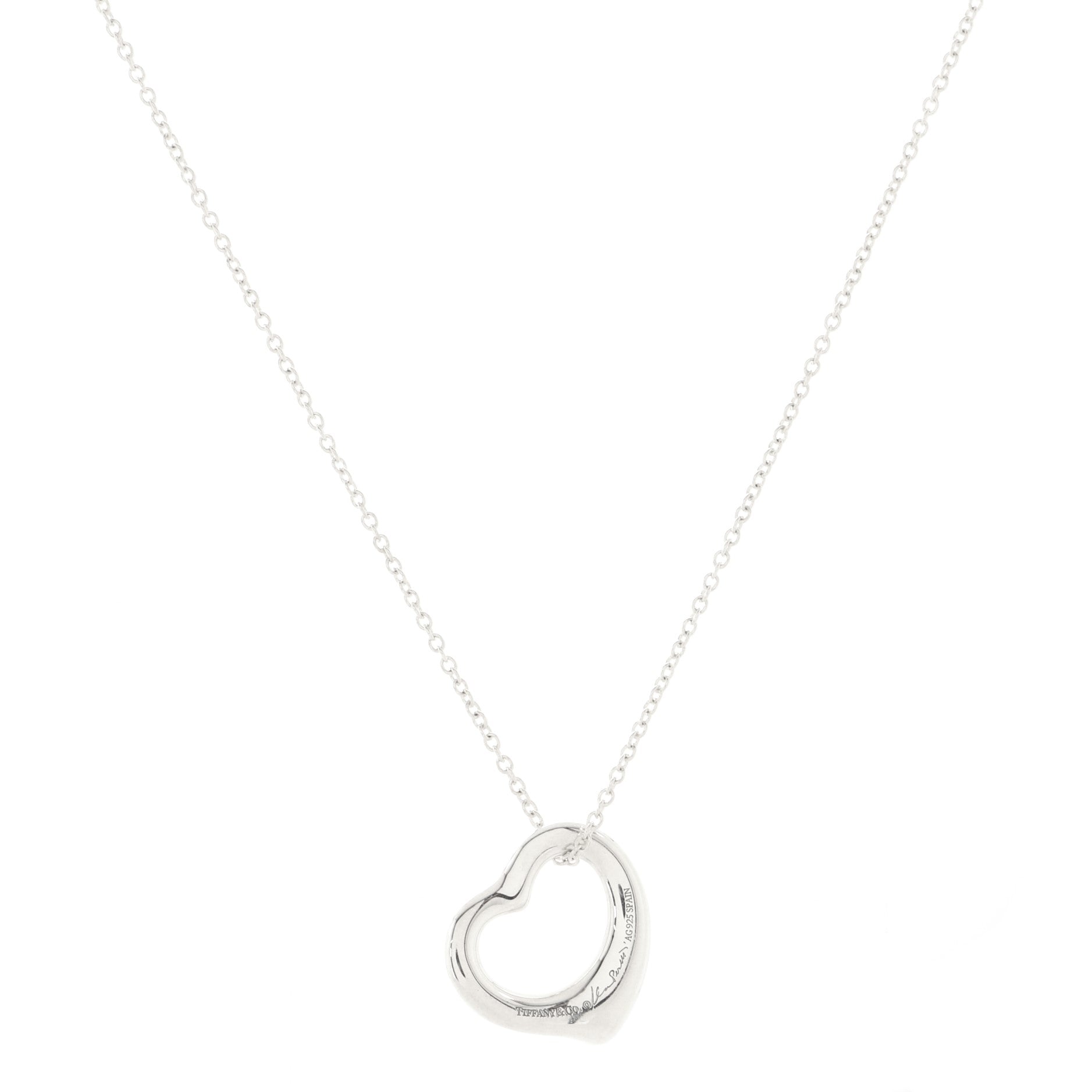 Elsa Peretti Open Heart Pendant Necklace Sterling Silver