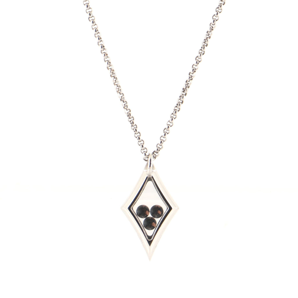 Happy Diamonds 3 Diamonds Drop Pendant Necklace 18K White Gold with Floating Diamonds