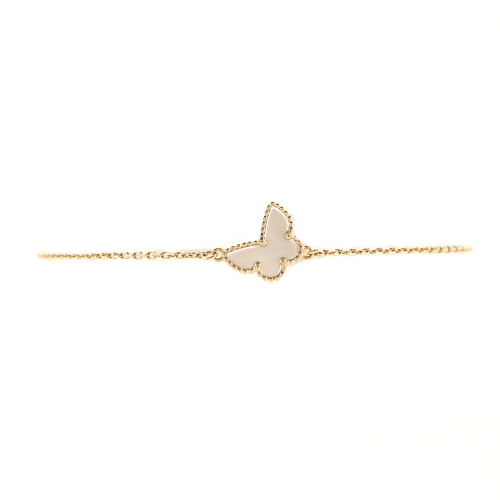 Sweet Alhambra Butterfly Bracelet 18K Yellow Gold and Mother of Pearl
