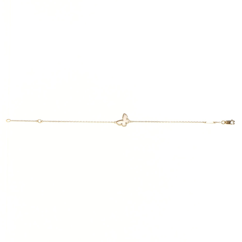 Sweet Alhambra Butterfly Bracelet 18K Yellow Gold and Mother of Pearl