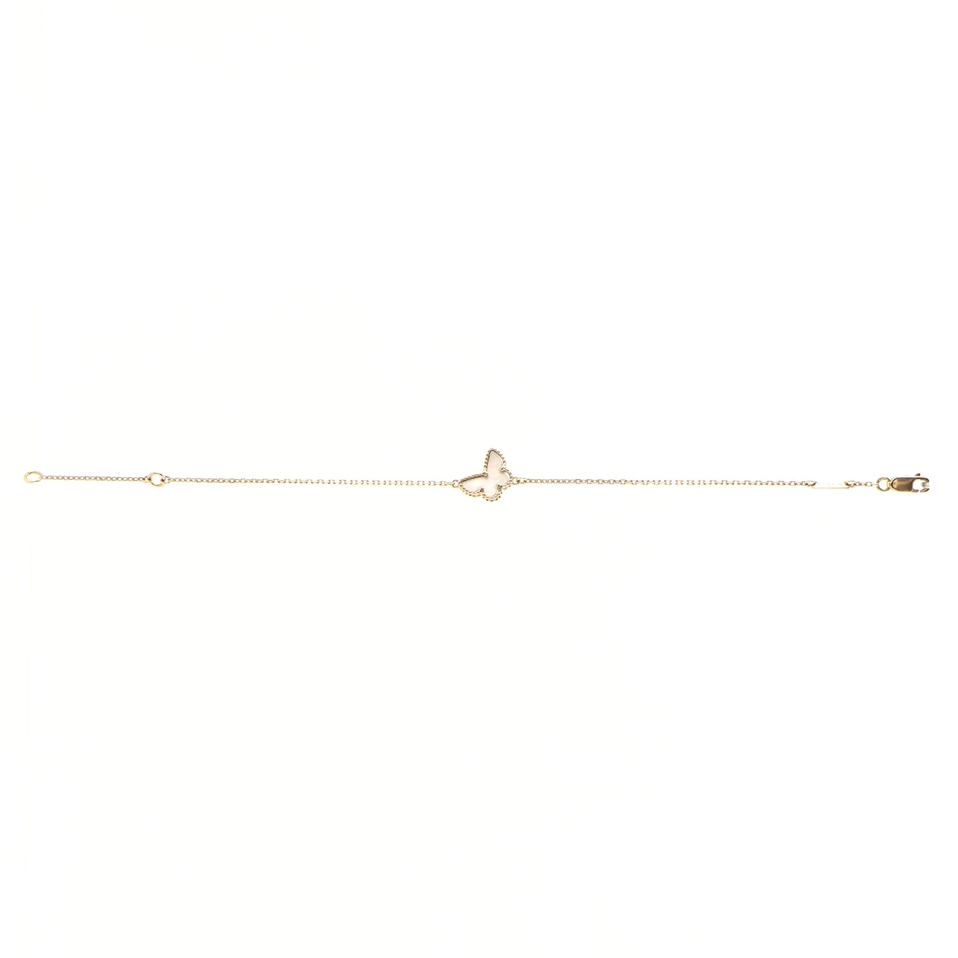 Sweet Alhambra Butterfly Bracelet 18K Yellow Gold and Mother of Pearl