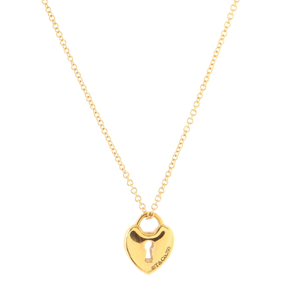 Heart Lock Pendant Necklace 18K Rose Gold Mini