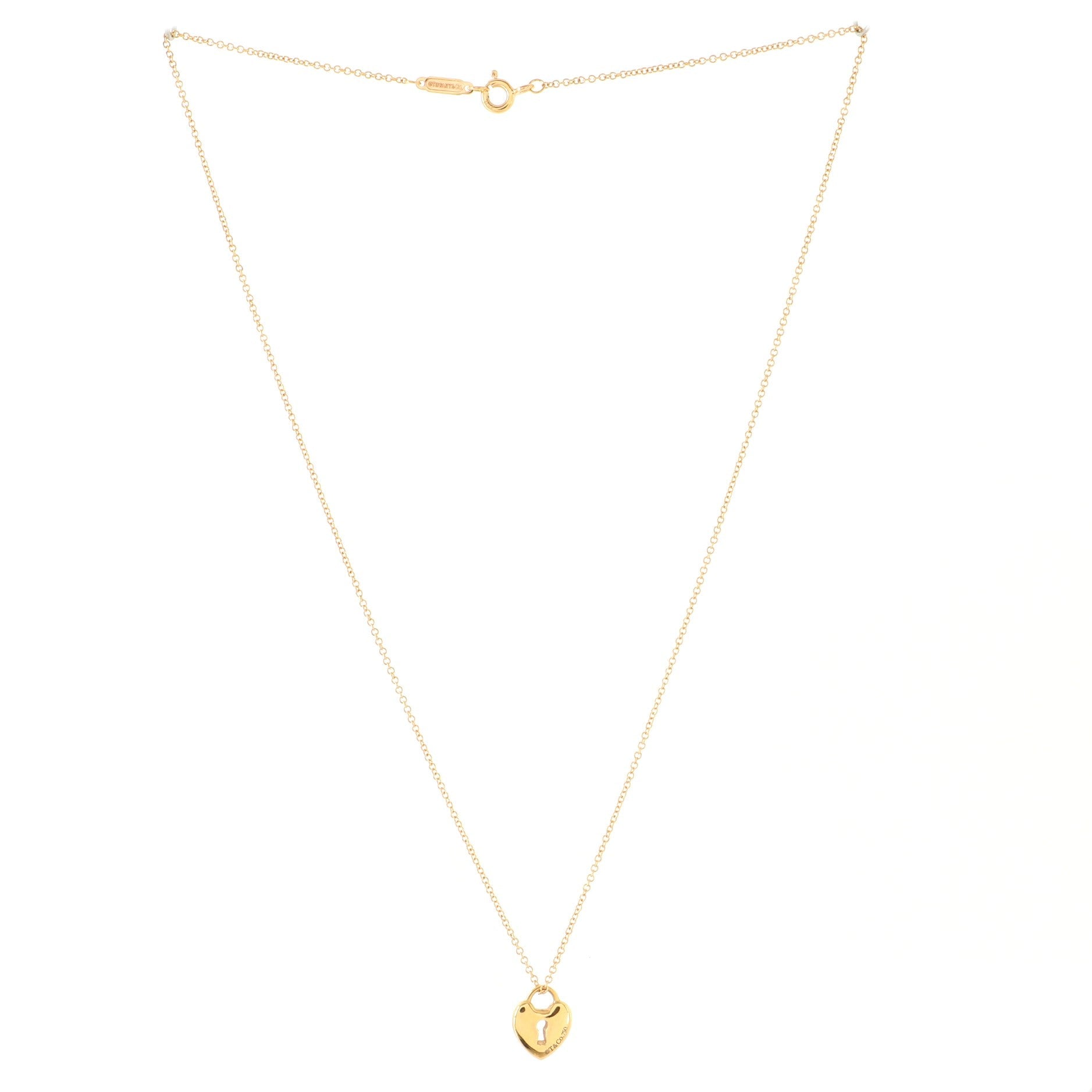 Heart Lock Pendant Necklace 18K Rose Gold Mini