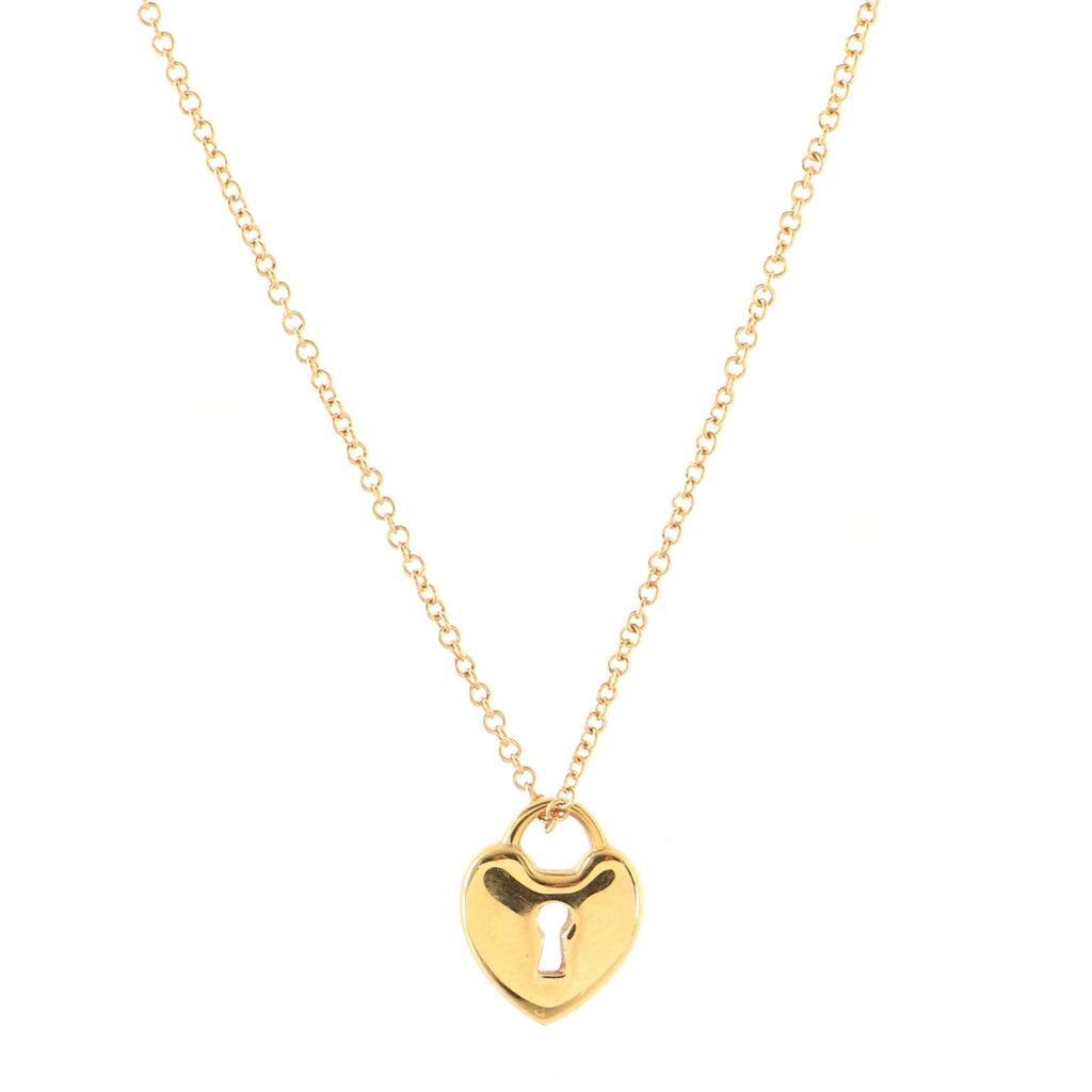 Heart Lock Pendant Necklace 18K Rose Gold Mini