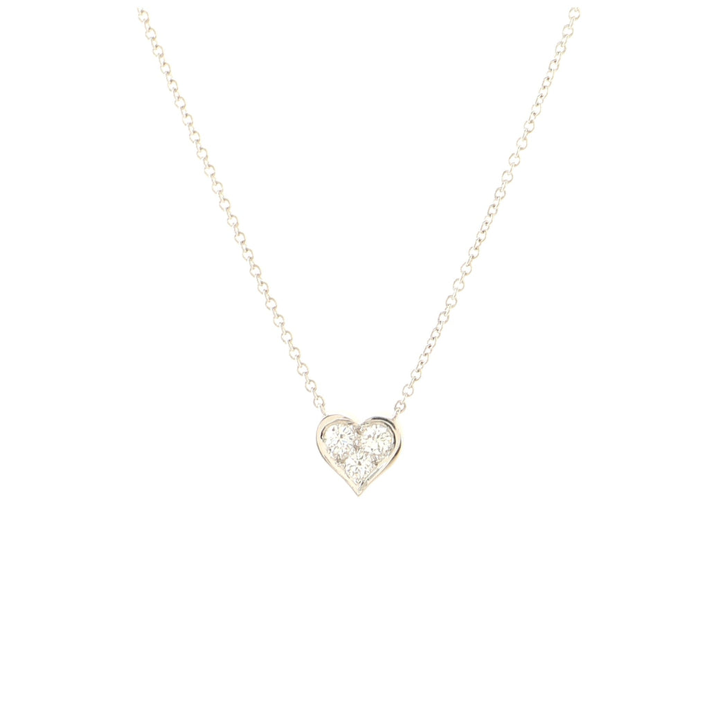 Diamond Sentimental Heart Pendant Necklace Platinum with Diamonds