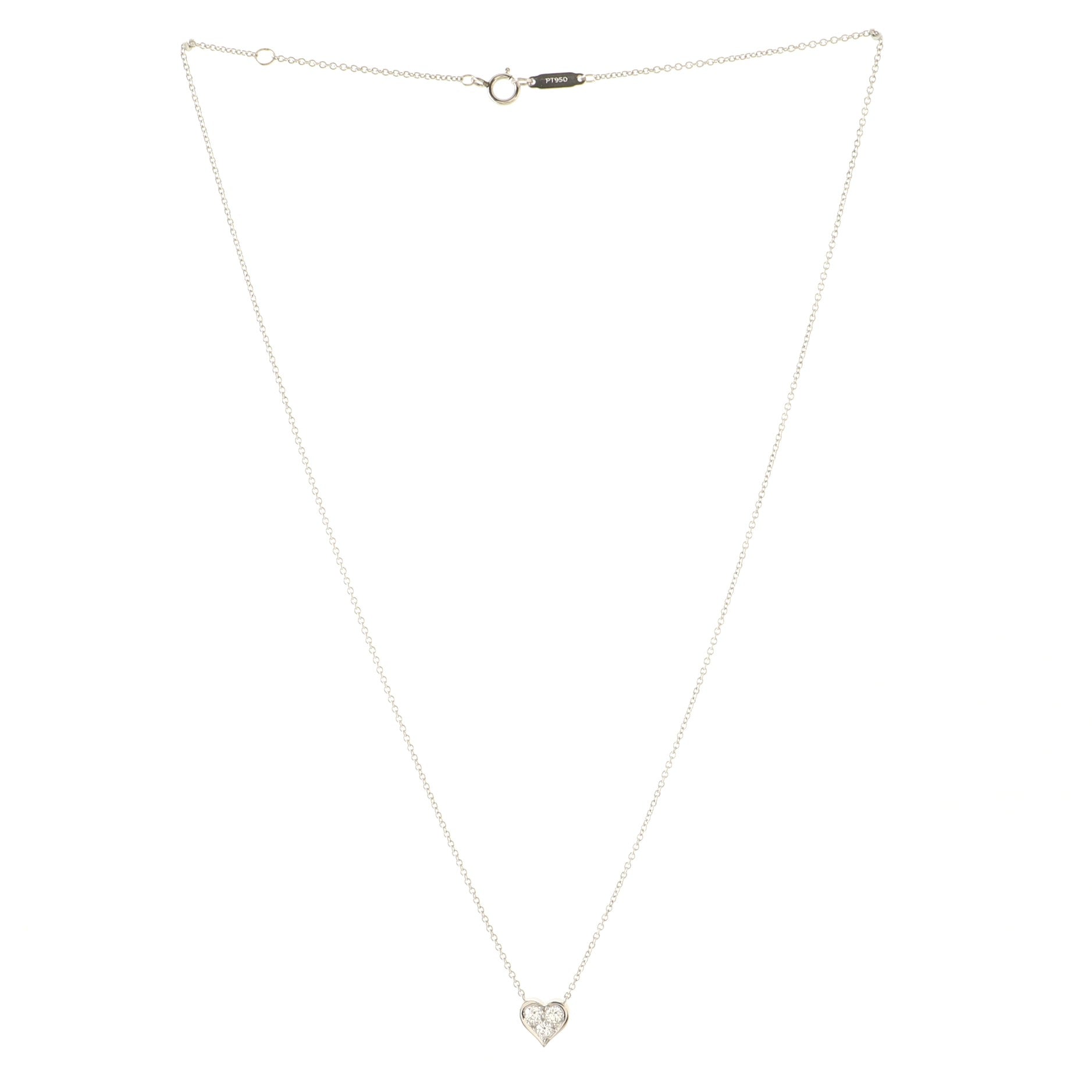 Diamond Sentimental Heart Pendant Necklace Platinum with Diamonds