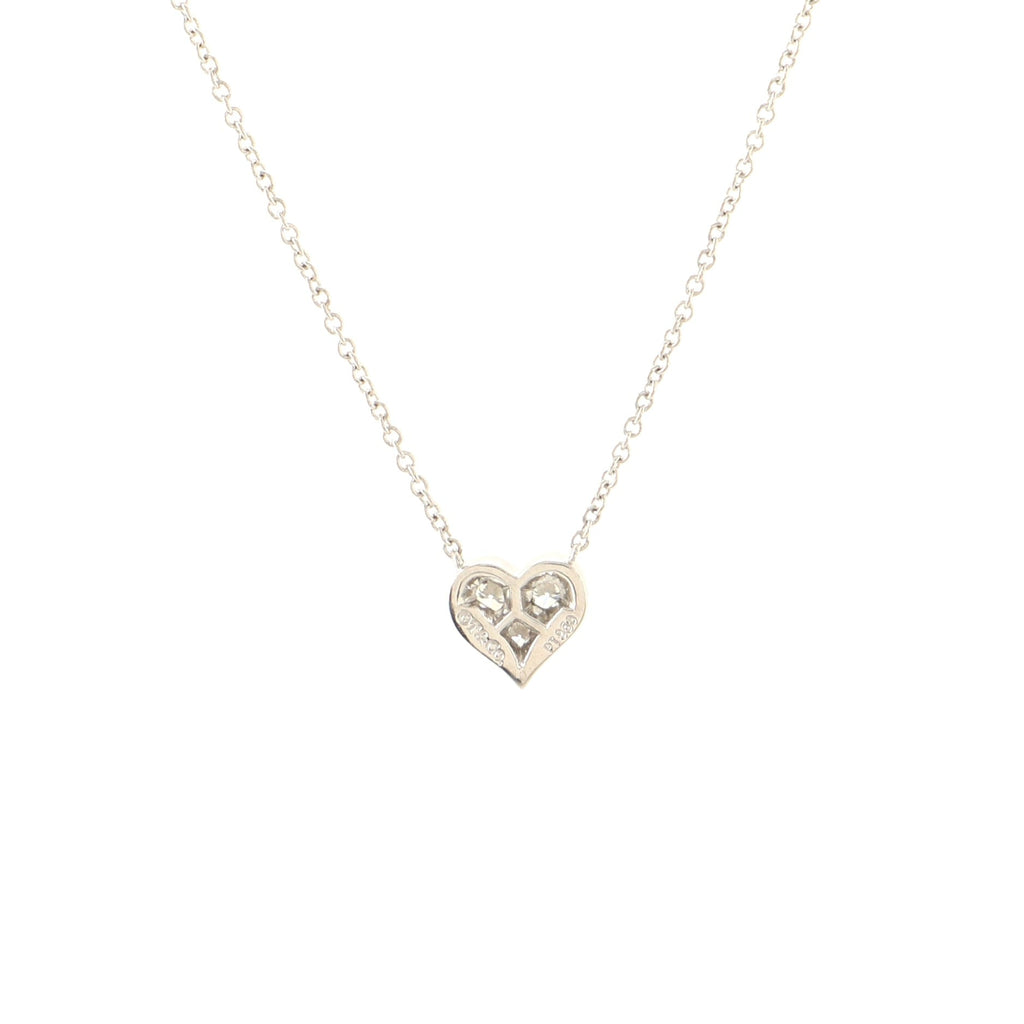 Diamond Sentimental Heart Pendant Necklace Platinum with Diamonds