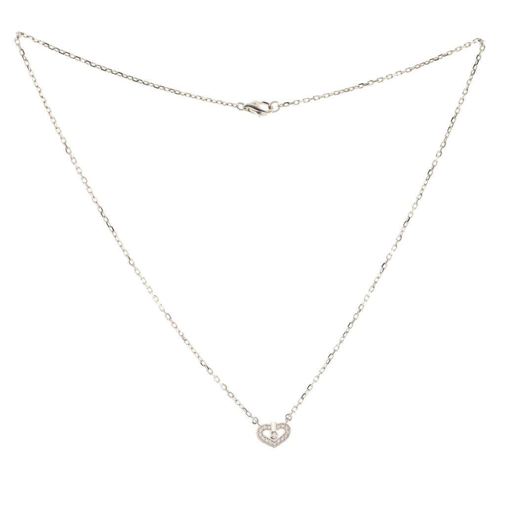 C Heart de Cartier Pendant Necklace 18K White Gold with Diamonds