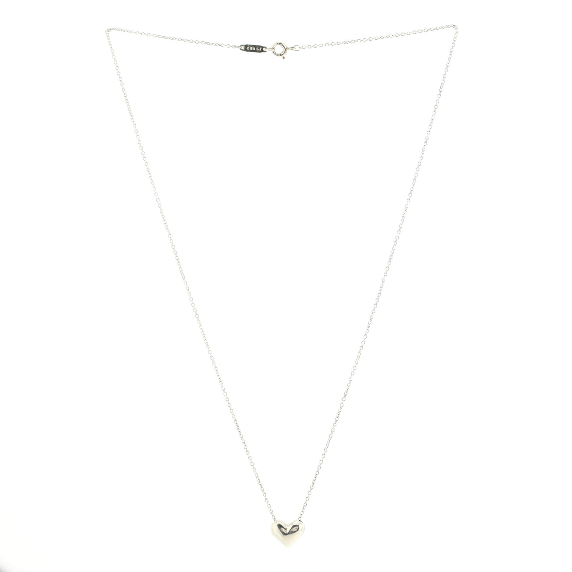 Etoile Heart Pendant Necklace Platinum with Diamonds
