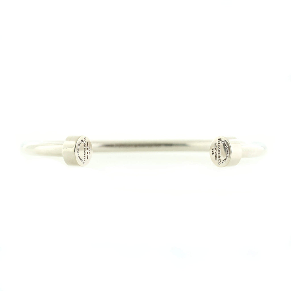 Return to Narrow Circle Edge Cuff Bracelet Sterling Silver