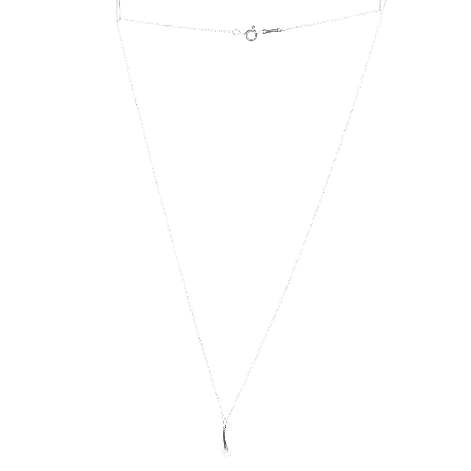 Elsa Peretti Teardrop Pendant Necklace Sterling Silver