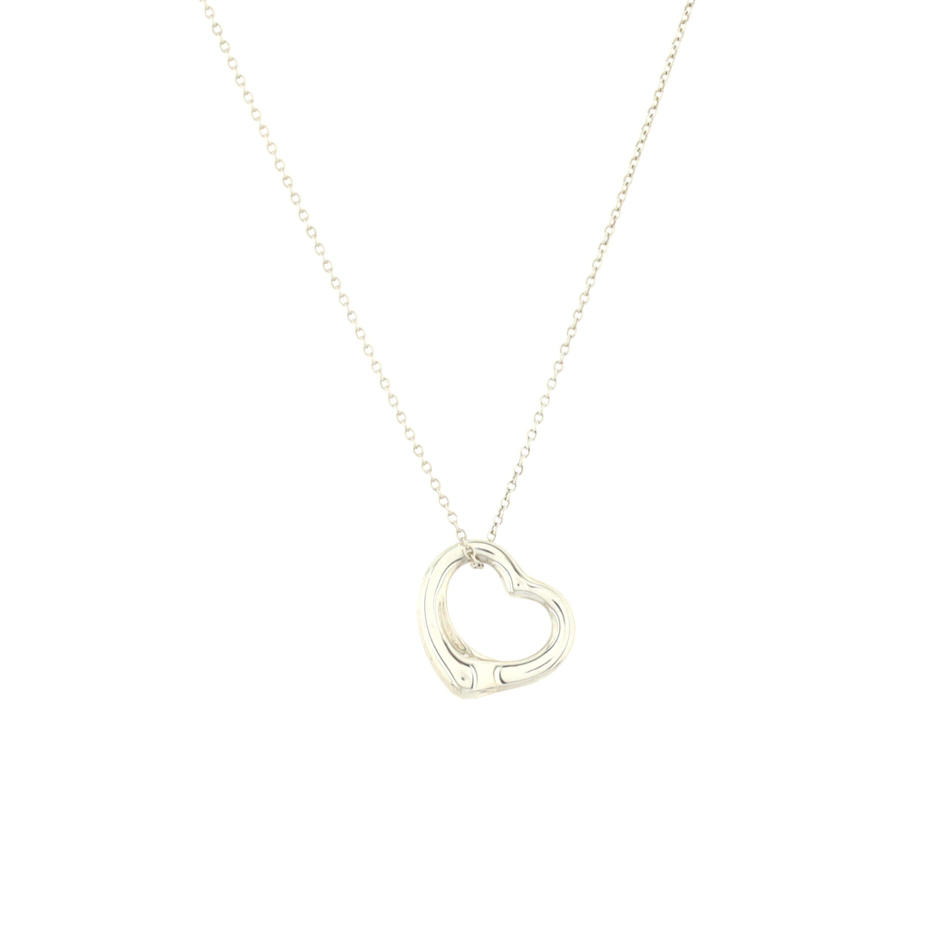 Elsa Peretti Open Heart Pendant Necklace Sterling Silver