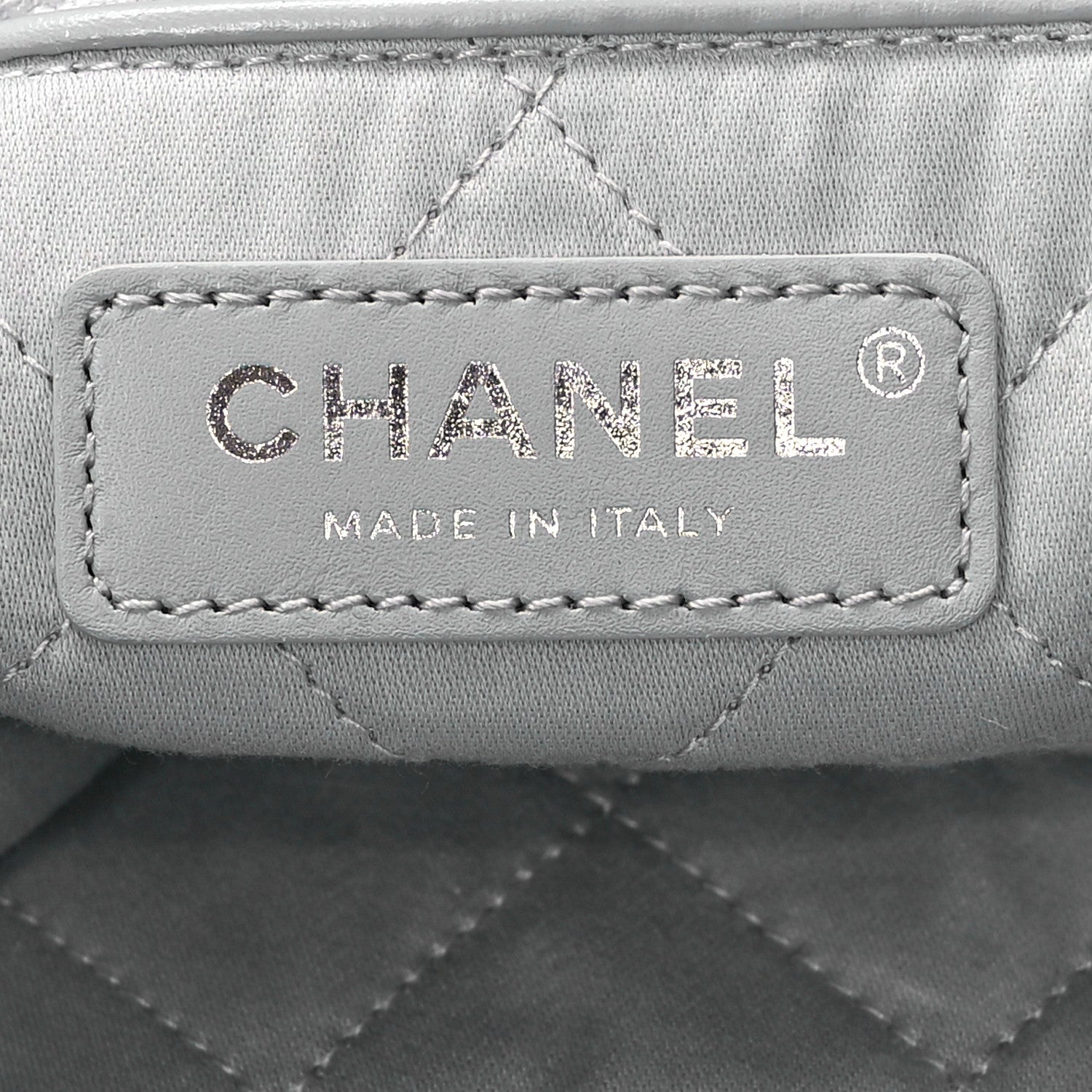 Metallic Calfskin Quilted Small Chanel 22 Silver