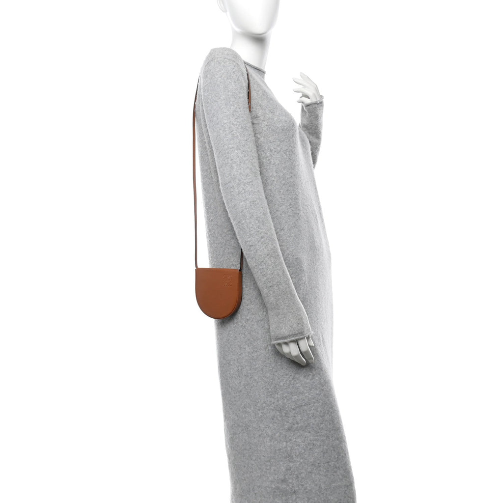 Soft Calfskin Large Heel Pouch Tan
