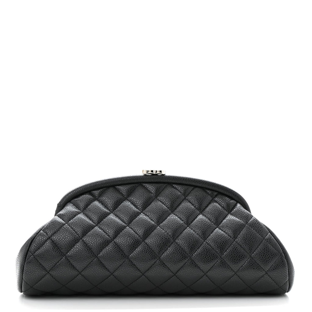 Caviar Quilted Timeless Clutch Black