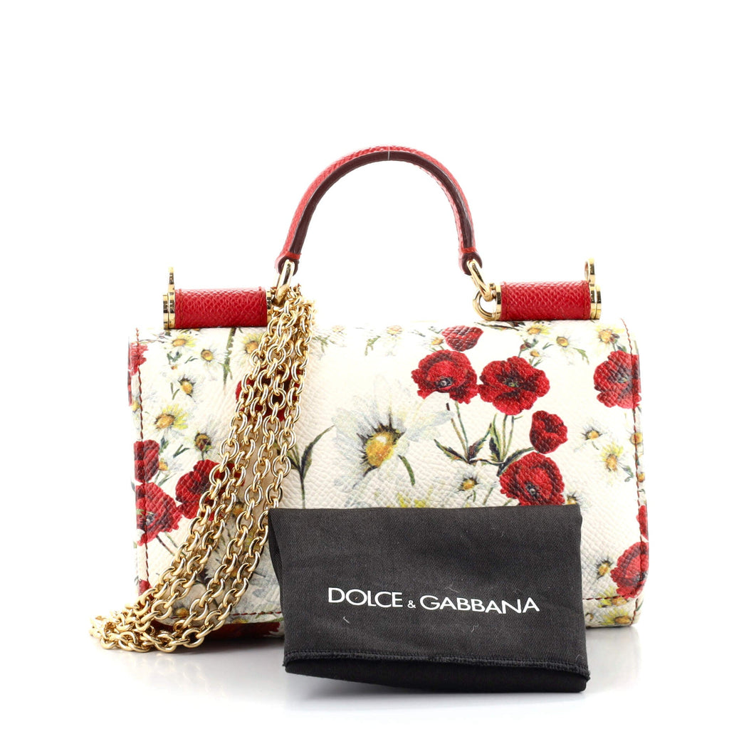 Sicily Wallet on Chain Printed Leather Mini