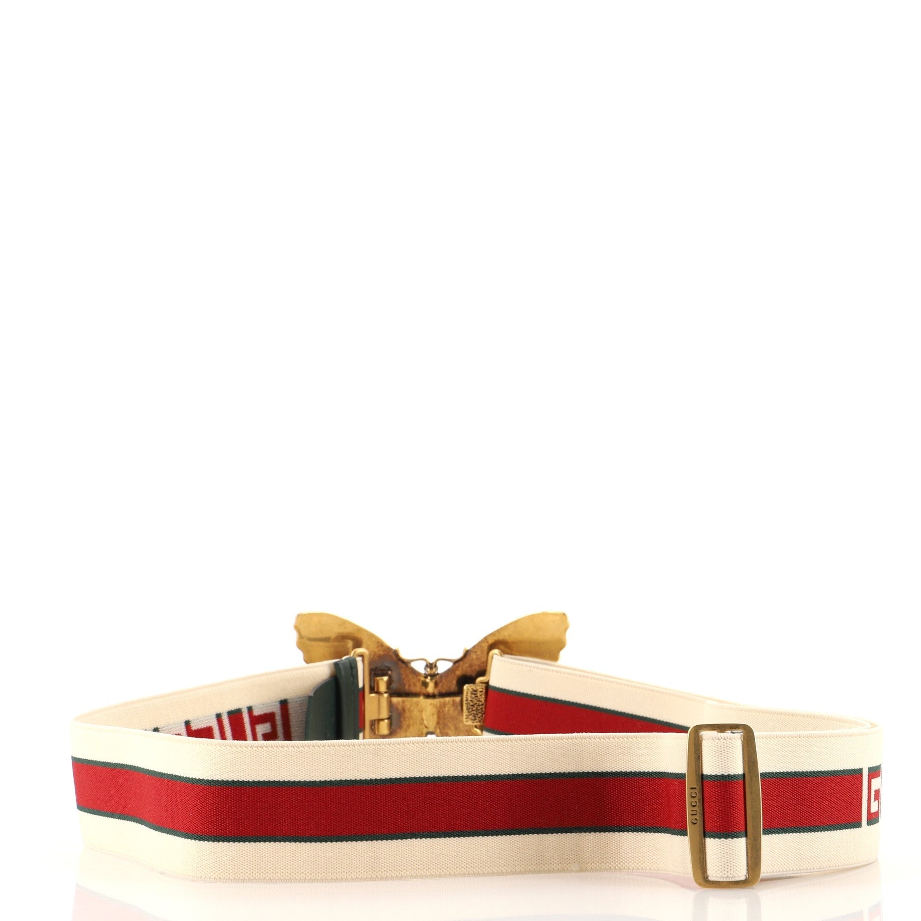 Butterfly Web Logo Belt Elastic with Metal and Crystals Wide 100