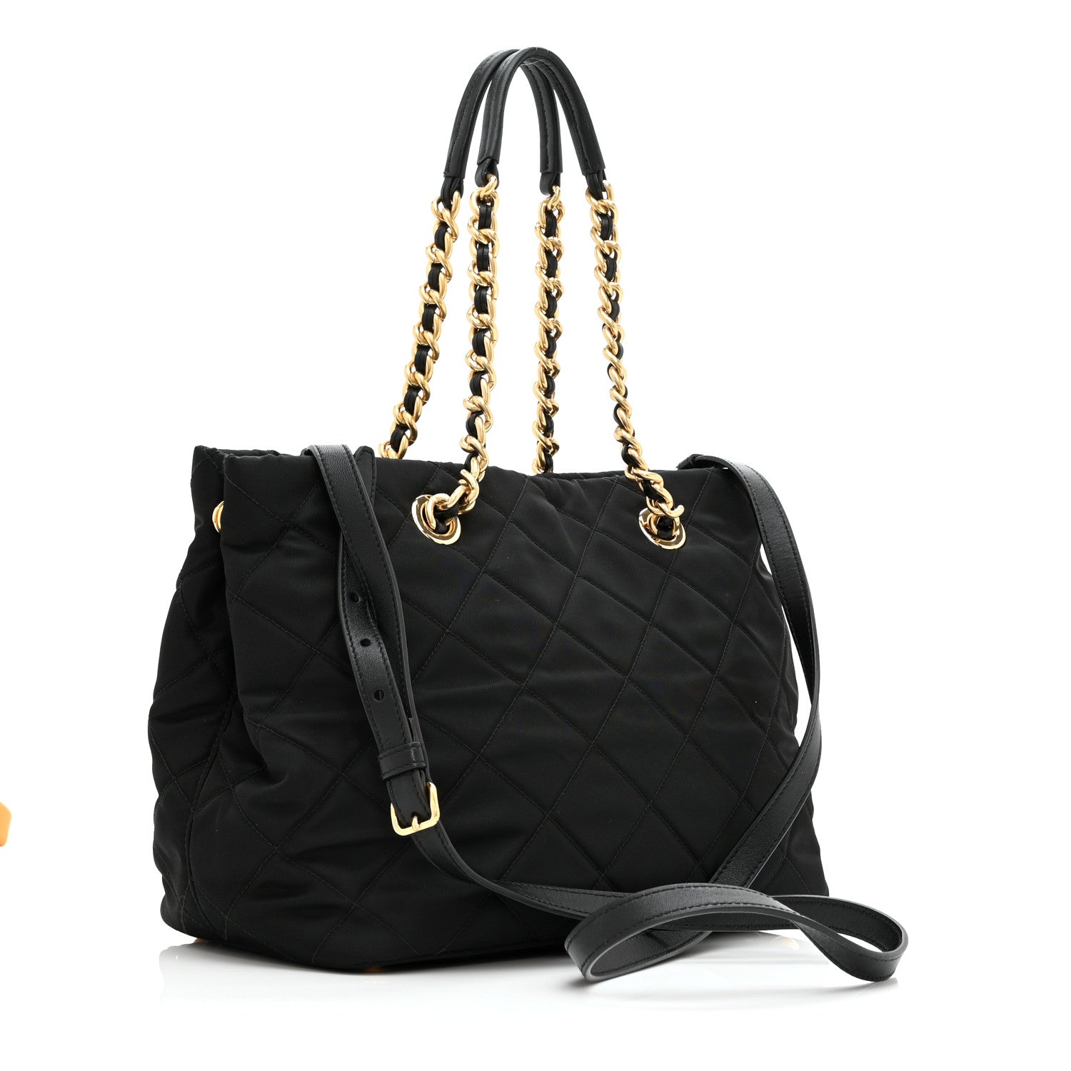 Nylon Tessuto Impuntu Quilted Tote Black