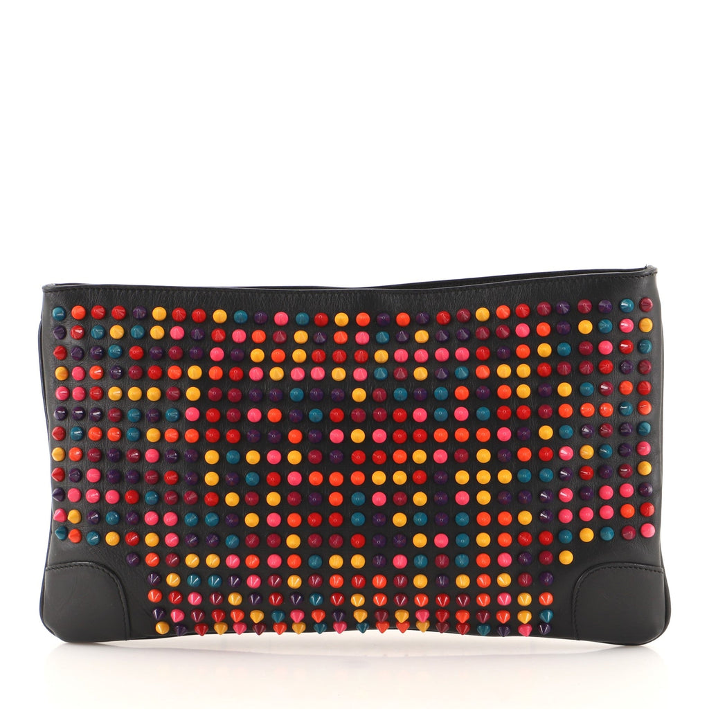 Loubiposh Clutch Spiked Leather
