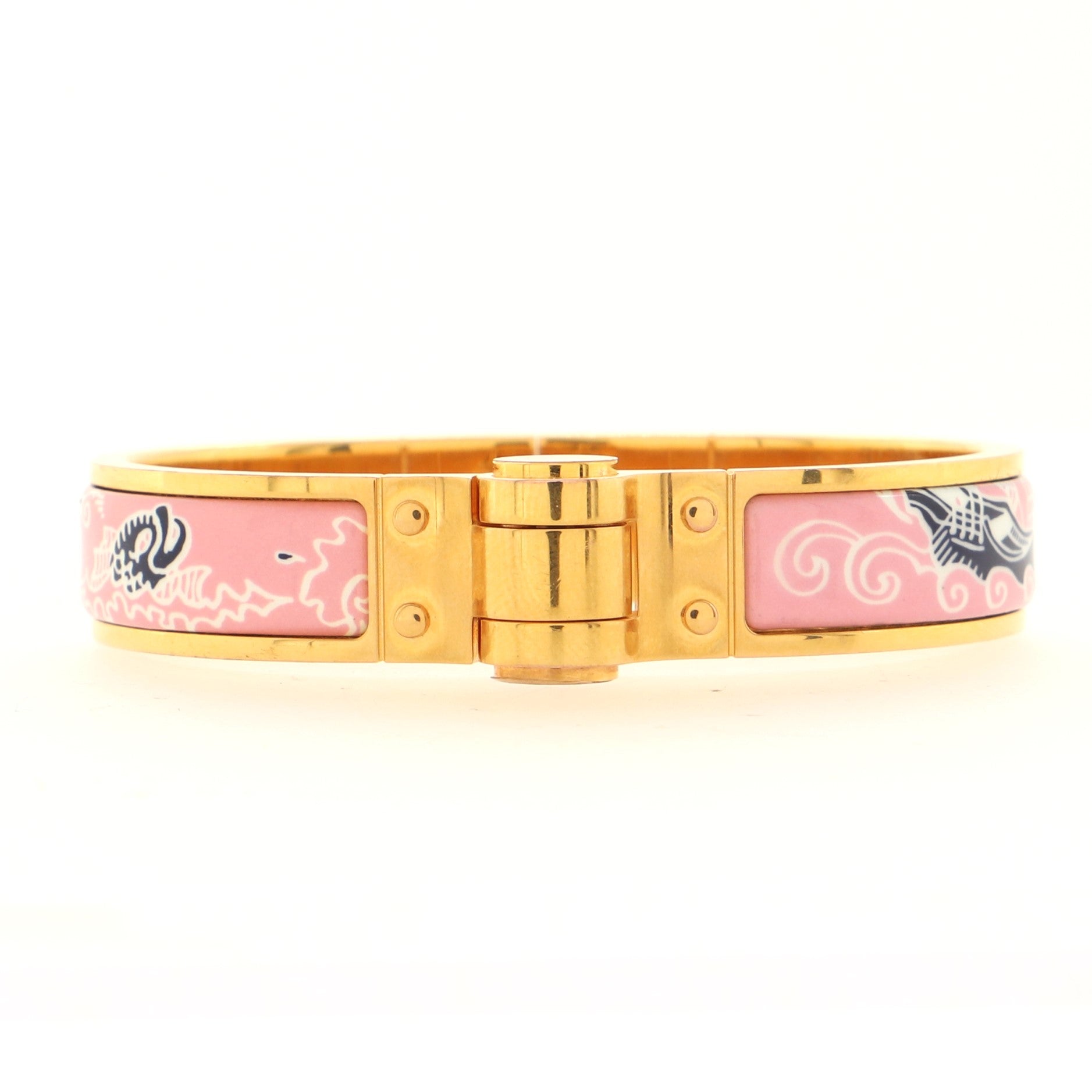 Hinged Bracelet Printed Enamel Thin