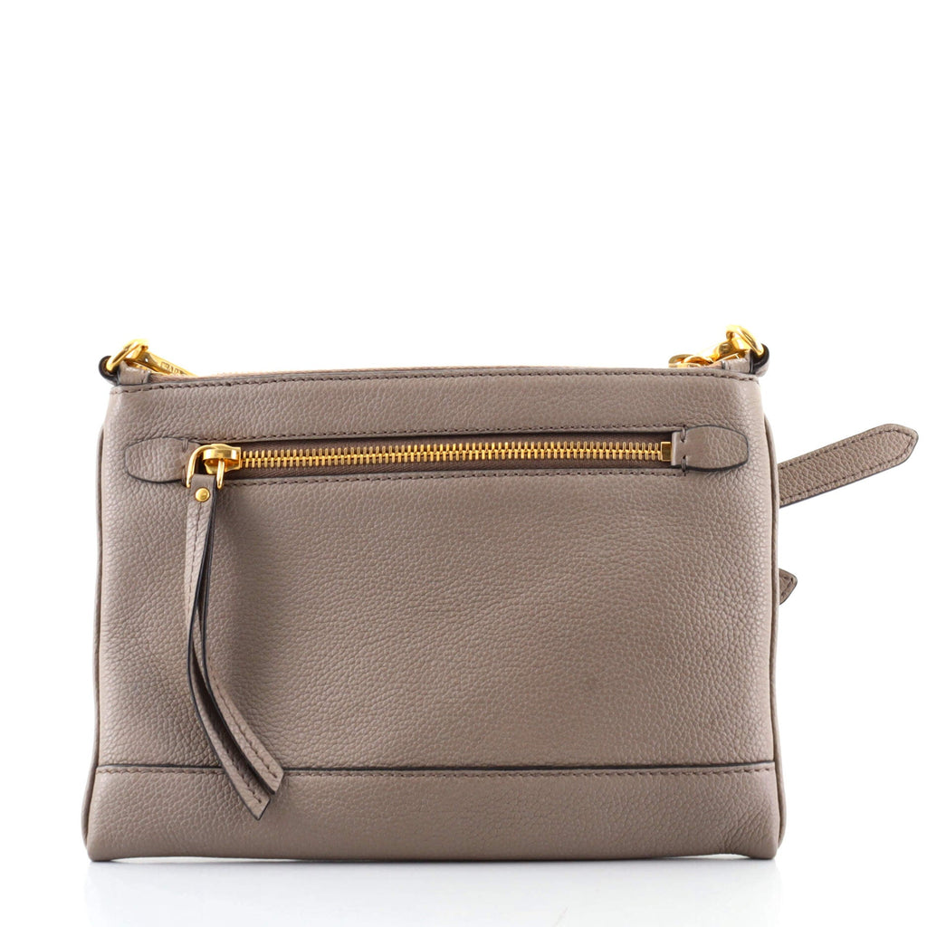 Flat Zip Crossbody Bag Vitello Daino Mini