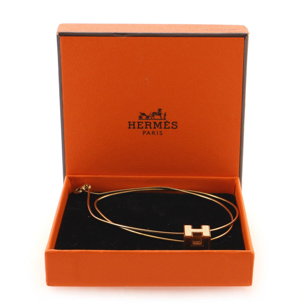 Cage d'H Pendant Necklace Metal with Enamel
