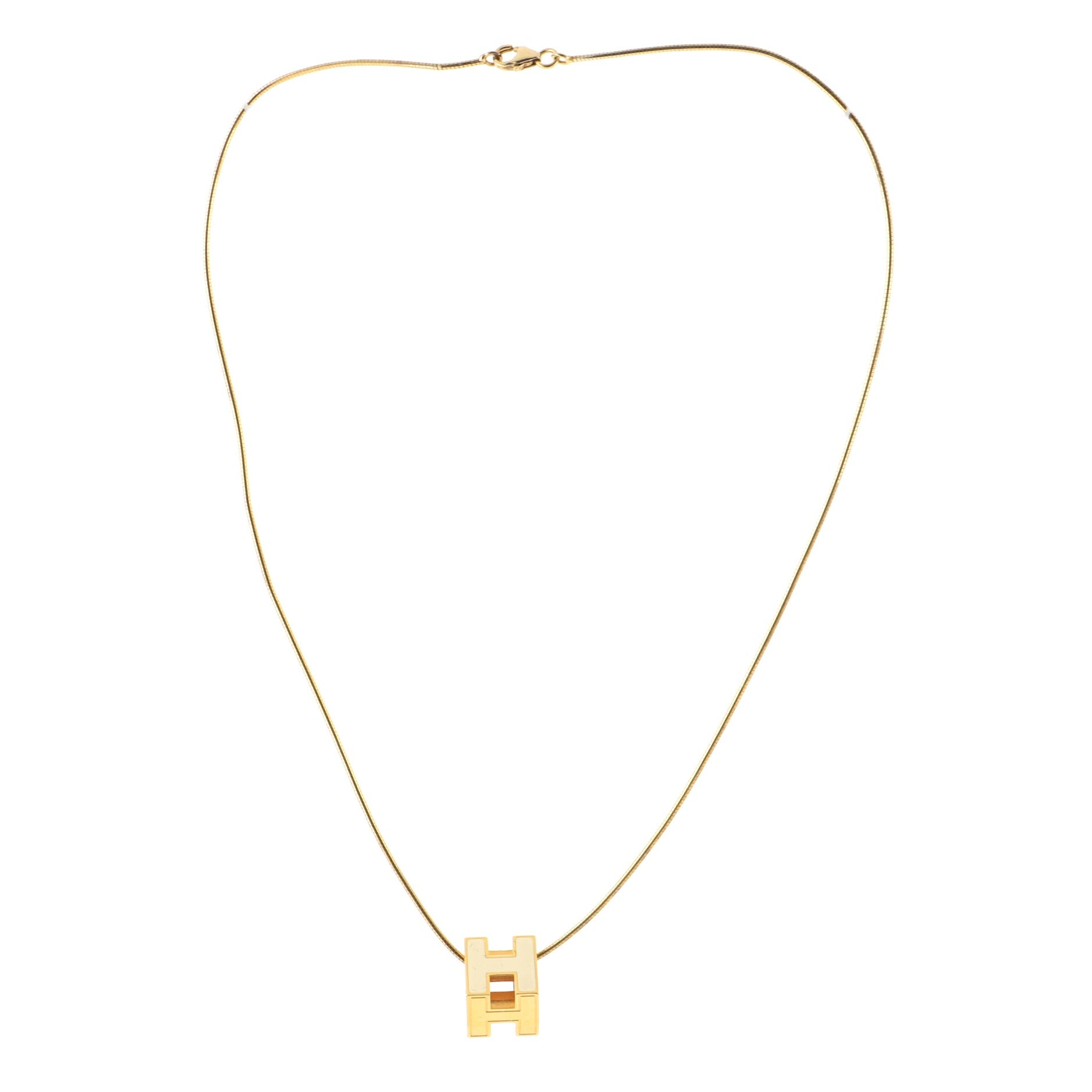 Cage d'H Pendant Necklace Metal with Enamel