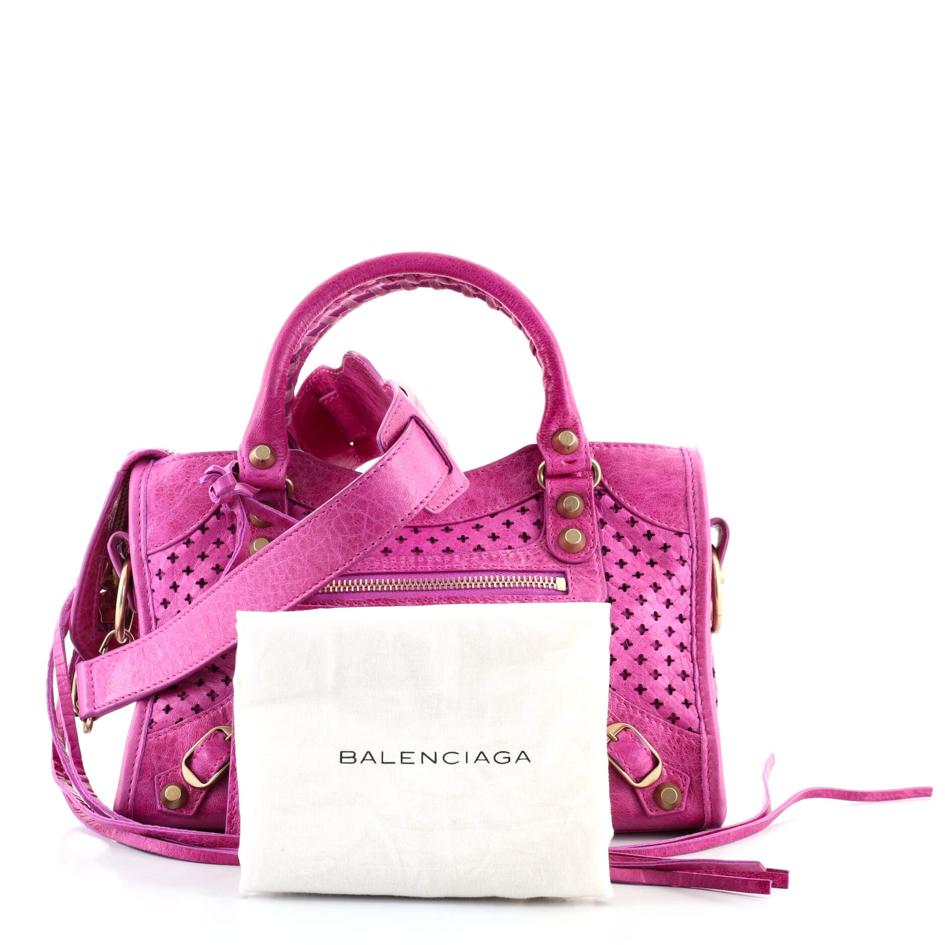 City Classic Studs Bag Perforated Leather Mini