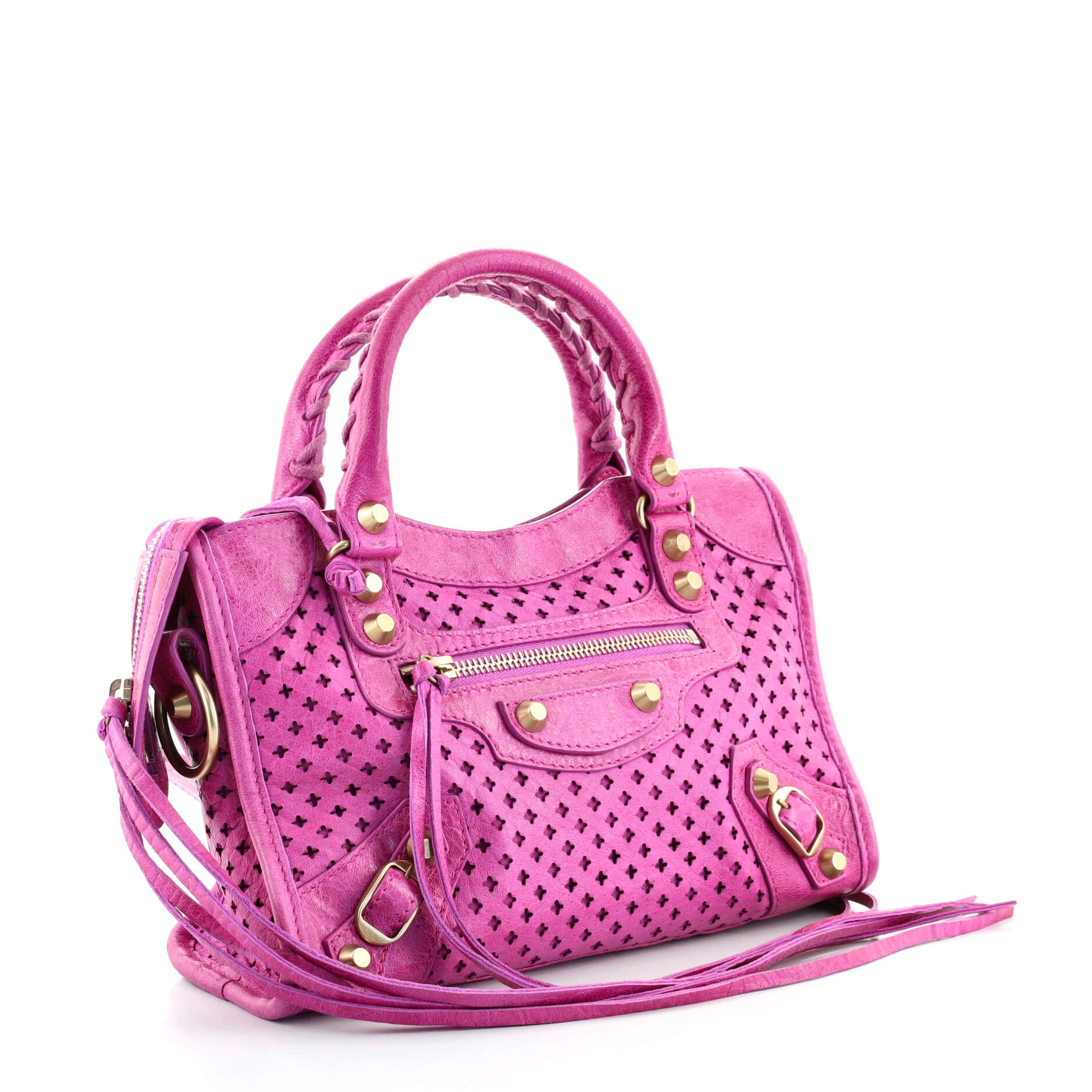 City Classic Studs Bag Perforated Leather Mini