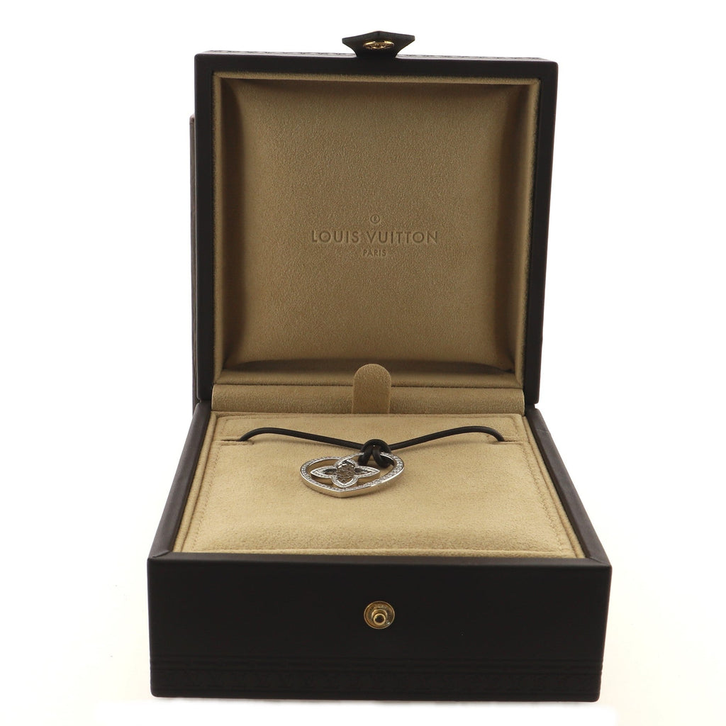 Coeur Pendant Necklace 18K White Gold with Diamonds