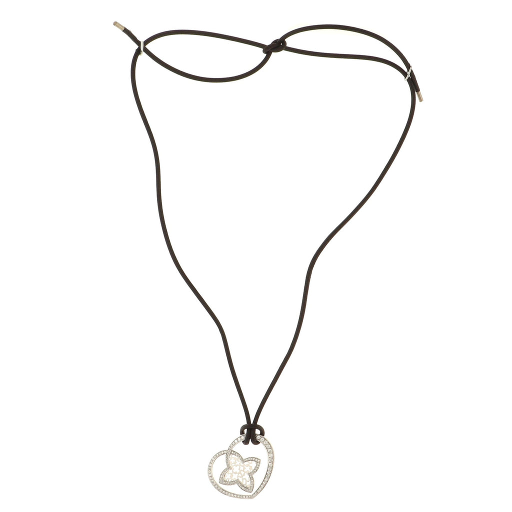 Coeur Pendant Necklace 18K White Gold with Diamonds